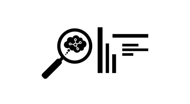 Magnifying glass with molecular structure 1.