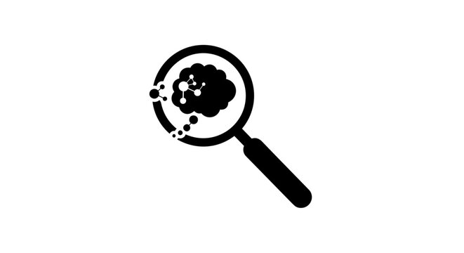 Magnifying glass with smudge inside.