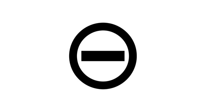 Minus sign in a circle symbol 1.