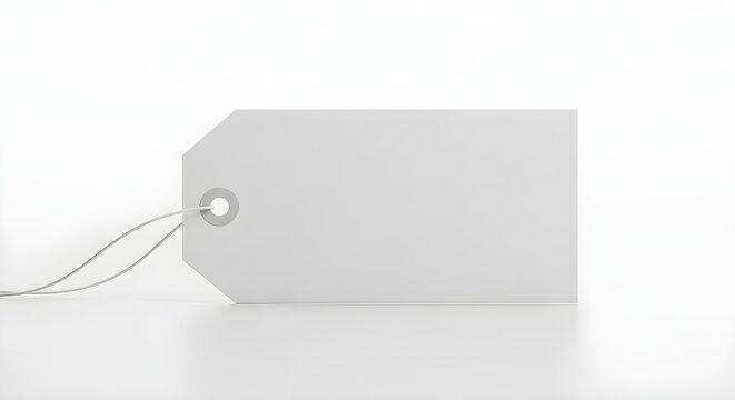 Single blank gift tag with string attachment, designed for labeling, branding, packaging, retail, and promotional applications.