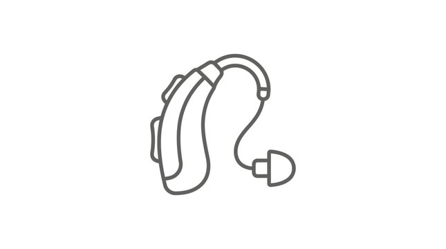 Hearing aid electronic auditory assistance device icon.