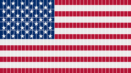 Obraz premium American Flag Mosaic Tile Pattern