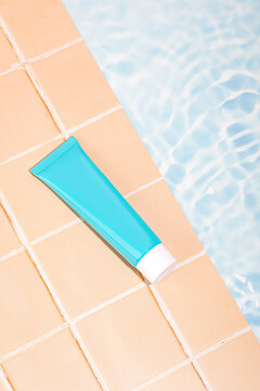 Poolside Blue Skincare Product Tube