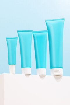 Blue Skincare Product Tubes