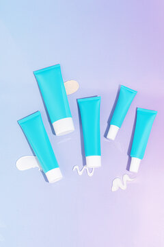 Blue Skincare Product Tubes