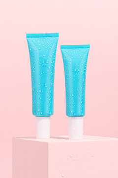 Blue Skincare Product Tubes