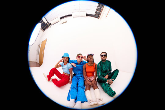 Stylish Group in Retro Streetwear