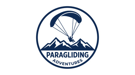 Paragliding Adventures logo with silhouette of a paraglider over mountains © atha_lintar