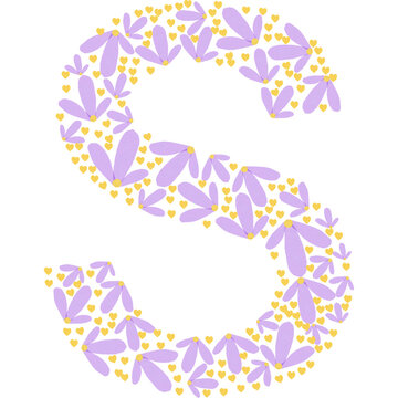 Alphabet letter S flower design