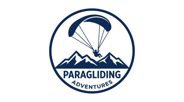 Paragliding Adventures logo with silhouette of a paraglider over mountains