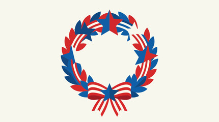 Patriotic Wreath with Stars and Stripes © Bima