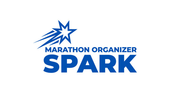 Marathon organizer logo with star and motion lines, graphic element