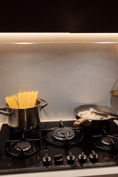 Pasta Cooking on Home Gas Stove