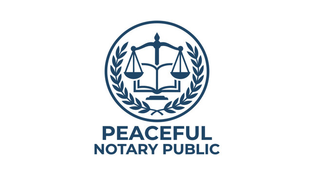 Law and justice concept vector logo with scales and book, isolated on white.