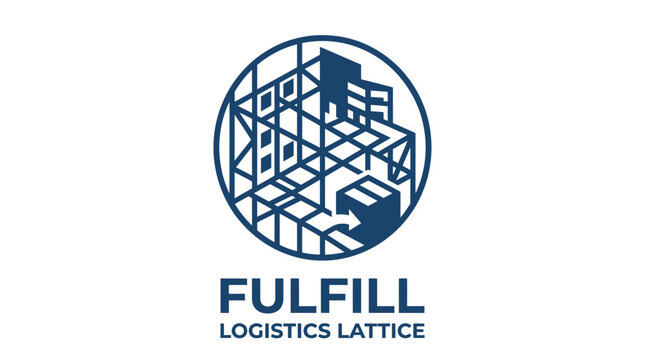 Modern geometric logo for logistics and fulfillment company, abstract lattice structure