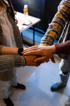 Team hands closeup 