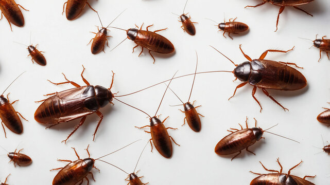 cockroach on white background