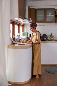 Woman doing errands in the morning
