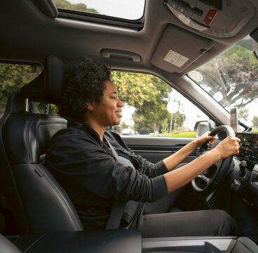 Driving in a modern electric car
