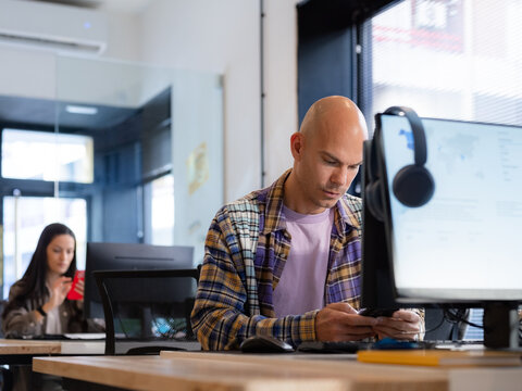 People working at coworking space 