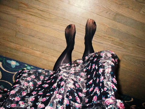 Feet in Tights Selfie