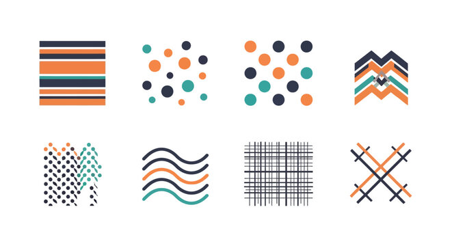 Abstract Geometric Patterns Collection - Stripes, Dots, Zigzags, Grids