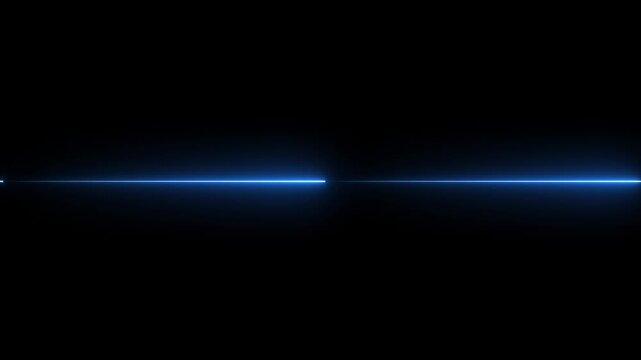 Neon lights blinking lines moving animation. Seamless loop animation of glowing neon line. 4k animation Horizontal glowing colorful neon line animation