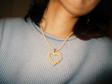 Heart Shaped Necklace Selfie