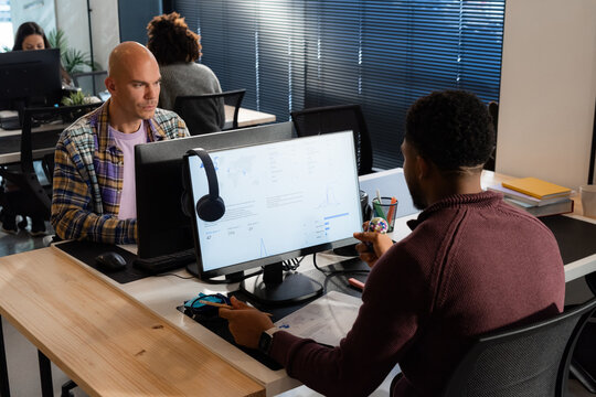 Focused people working at computers 