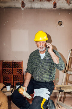 Construction Worker on Lunch Break