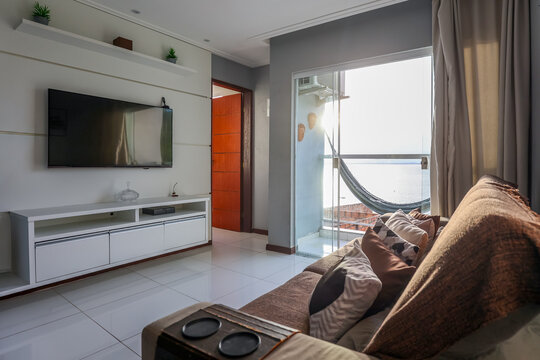 Living Room With a View of the Balcony 