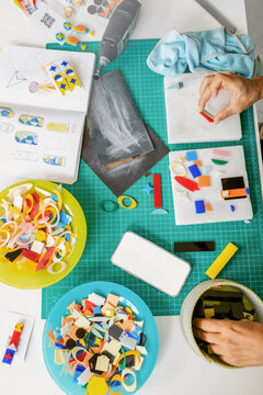 Creative Workspace Colorful Materials Tools