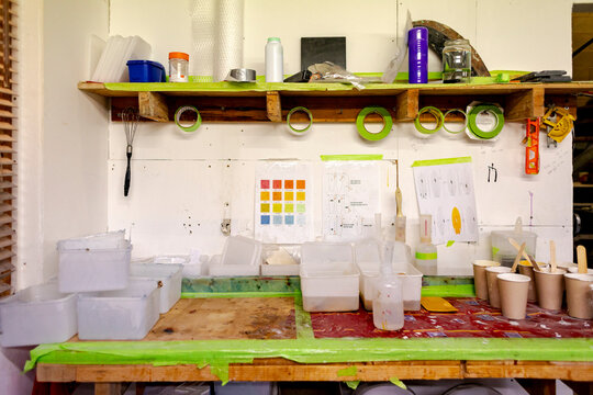 Surfboard glassing workstation in Australia