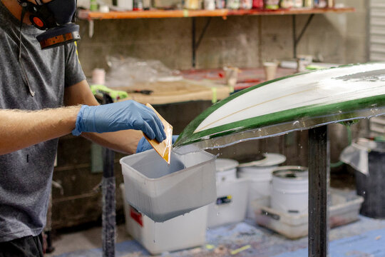 Shaper draining resin during glassing.