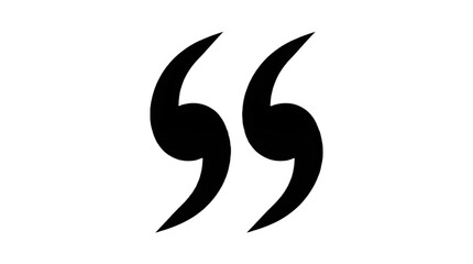 Obraz premium Black Stylized Opening Quotation Marks Icon