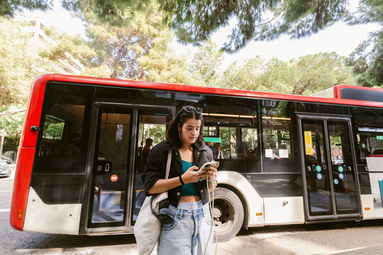Waiting Bus Phone City
