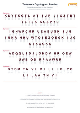 Business Quote Cryptogram Puzzle with Solution