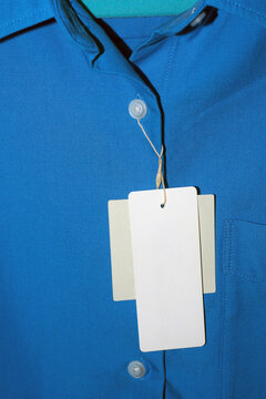 Bright blue shirt with a blank tags