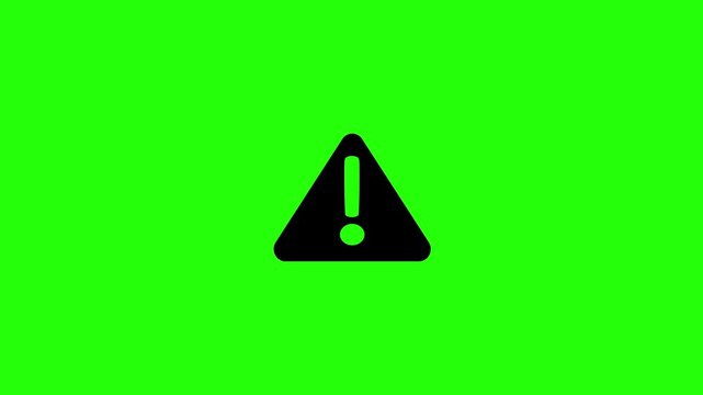 4K layout featuring a triangular caution hazard sign with a central exclamation point emblem bouncing cleanly. Elegant tactical popup icon for system error.