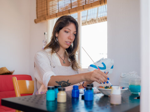 Shoe designer working at studio 