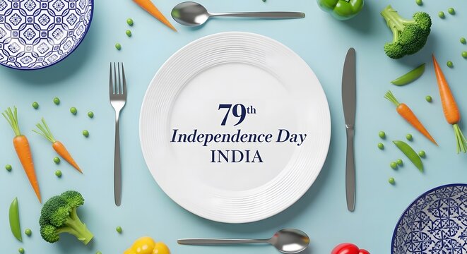 Independence day india celebration with healthy food flatlay