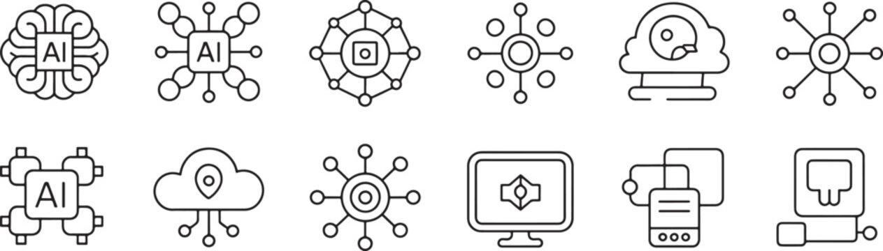 Abstract Geometric Cloud of Dots and Cylinders Vector Background with Connected Nodes and Circular Shapes