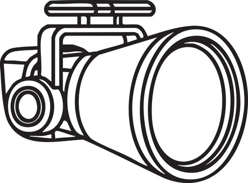 Industrial pipe with valve outline icon plumbing industry pipeline