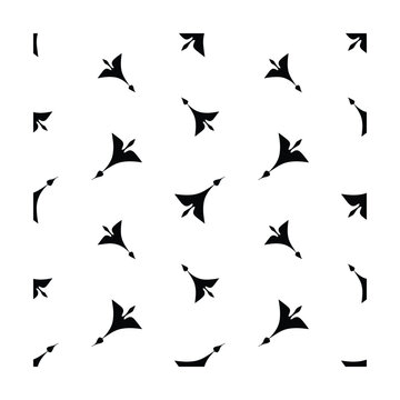 Abstract seamless pattern with stylized birds or arrows in monochrome, decorative background.