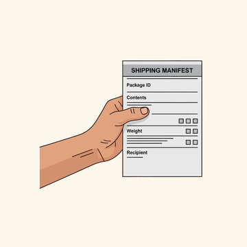 Hand Holding Shipping Manifest Document