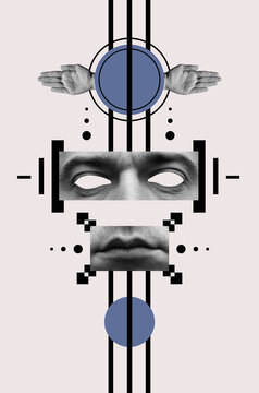 Portrait of a man in Dada style