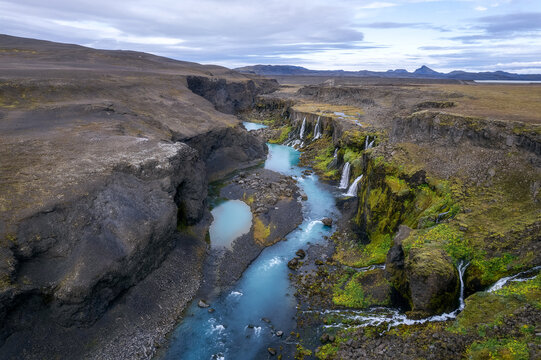 Sig&ouml;lduglj&uacute;fur canyon in the Icelandic highland plateau