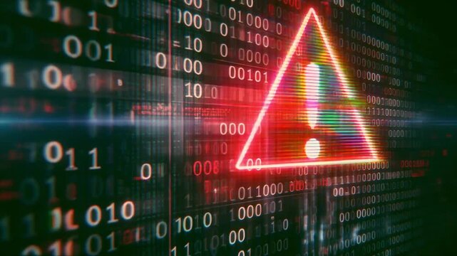 Abstract Digital Virus Interface with Cybersecurity Warning Pulse Visualization