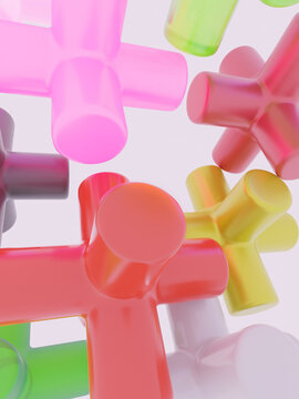 Colorful Shapes in a Playful Arrangement on a Light Background