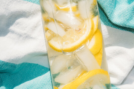 Lemon Infused Water in Reusable Water Bottle 